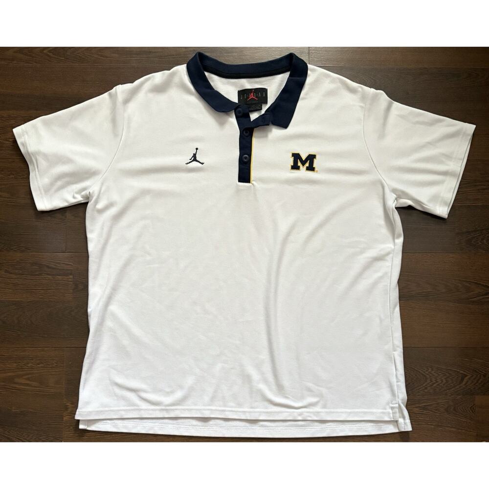 Nike Air Jordan University Michigan Wolverines Golf Polo Shirt CQ6527-419 Sz XL